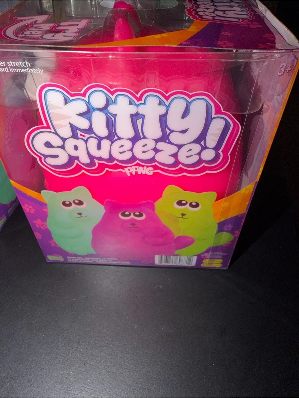 Jumbo Squeeze Kitty Squeeze Bright Hot Pink Plush Toy